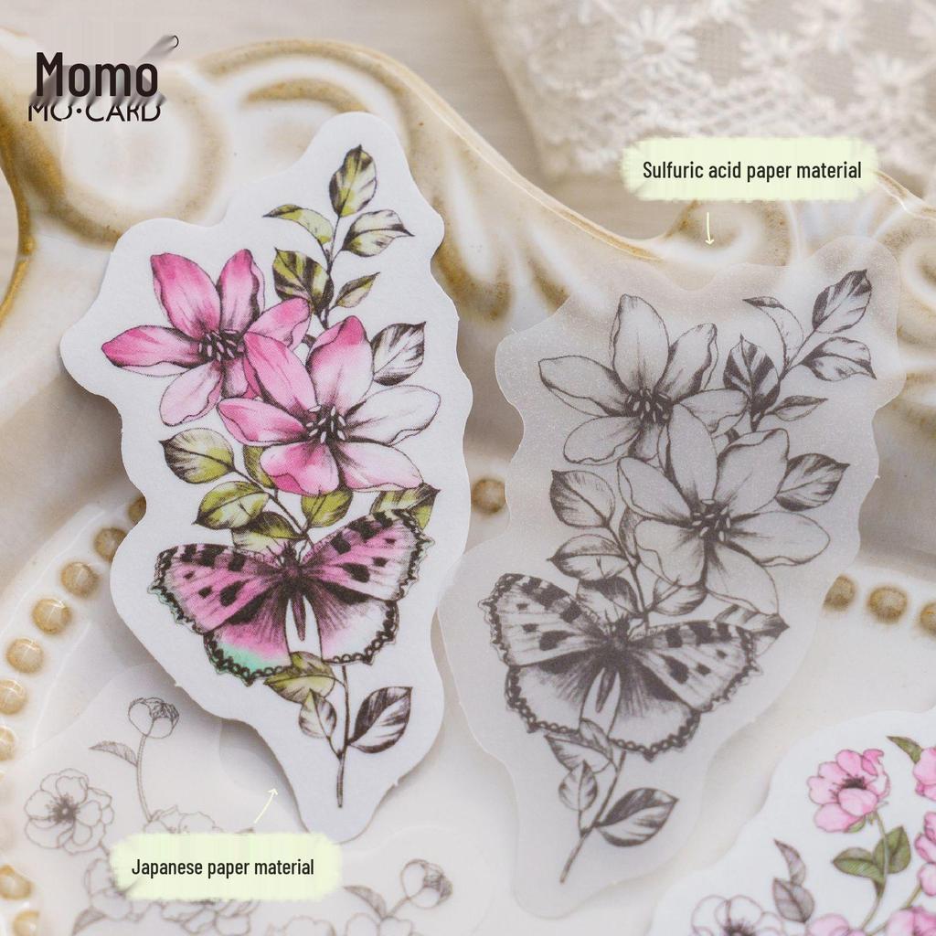 Наклейки Momo Plants - Серия «Незаконченный эскиз» для DIY-декора журнала (6 типов)
