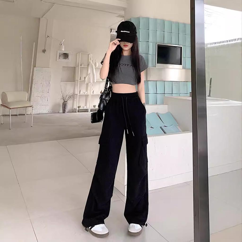 Маленькие рабочие брюки для женщин на осень и лето, новые свободные повседневные спортивные брюки большого размера с рукавами