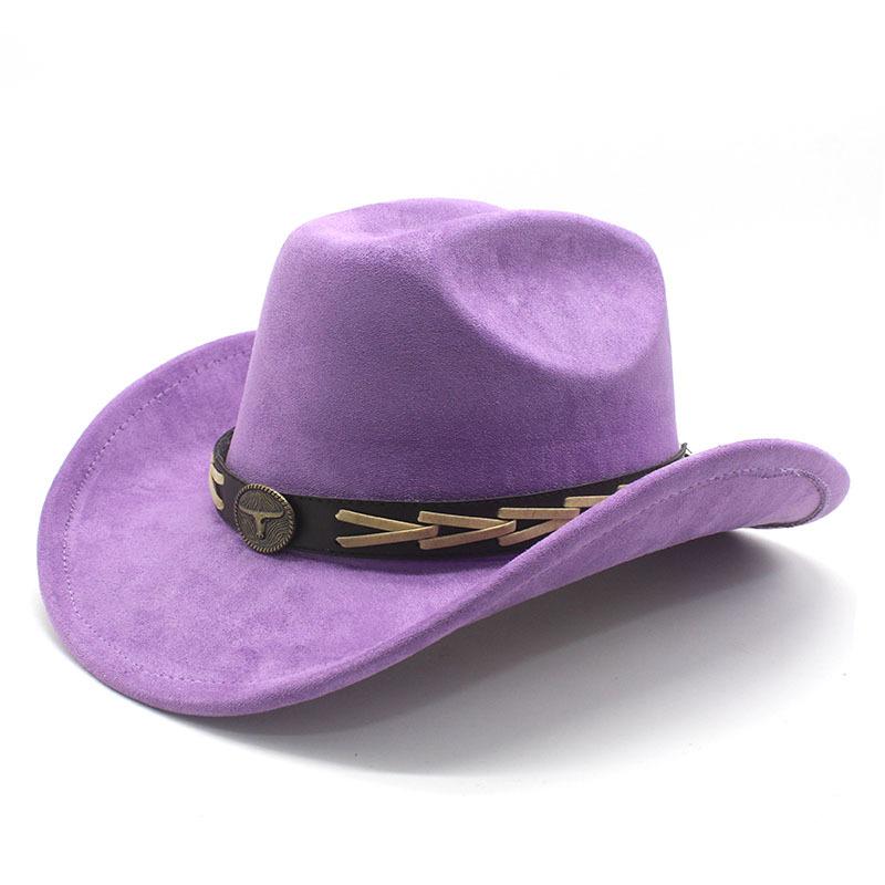 Thick Hard Top Suede Brim Hat Ethnic Style Sun Hat