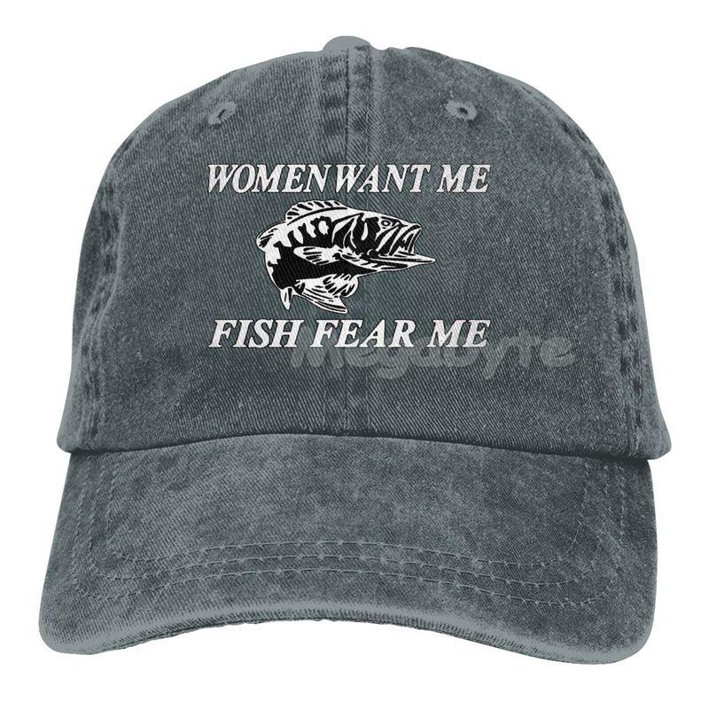 Женская бейсболка Want Me Fish Fear Me Washed, кепка Trucker Hat для взрослых, унисекс, регулируемая, для папы, летняя, дышащая, эластичная