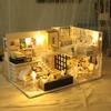 3D деревянный DIY миниатюрный дом мебель светодиодный дом головоломка украсить творческие подарки