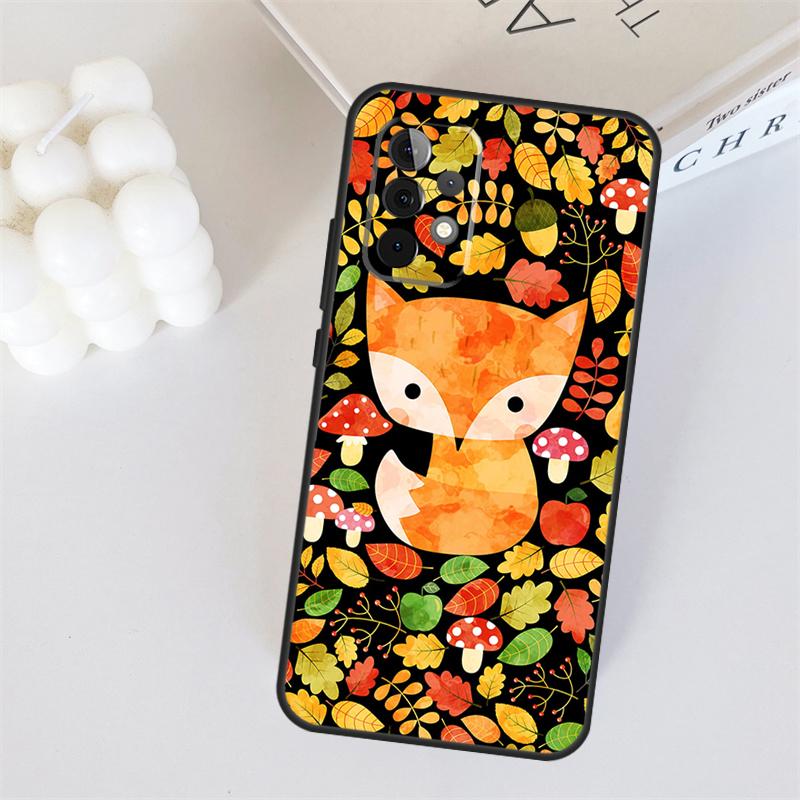 Autumn Leaves Fall Fox For Samsung Galaxy A55 A35 A15 A36 A56 A26 A16 A22 A32 A52 A54 A34 A53 A33 A13 A06 A05 Case
