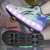 Popular Roller Skates Children's New Runaway Shoes with Lights, Charging Girls and Boys Pulley Shoes Four-wheel Runaway Shoes
