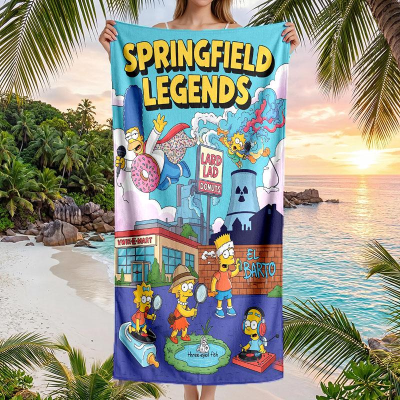 Large Beach Towel Quick Dry Absorbent Towel For Beach IndoorThe Simpsons