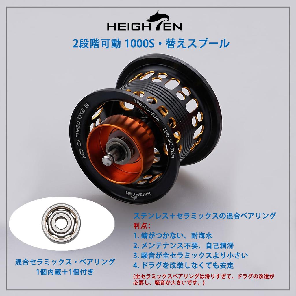 HEIGHTEN Reel Spool Black and Gold HT13401