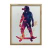 Monkey On a Skateboard Poster Monkey On a Skateboard Poster, 30X40 Cm, Gold Aluminum Frame, 230 Gsm Matte Paper