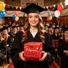 Прыгучий красный конверт Подарочная коробка на выпускной с выпрыгивающим сюрпризом, Прыгучая конверт-коробка в подарок на выпускной, Взрывающаяся копилка-сюрприз на выпускной