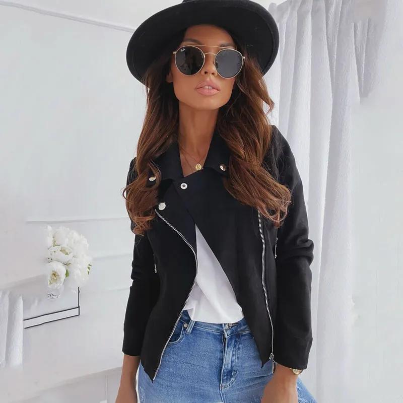 Женская модная кожаная куртка на шнуровке Slim Fit весна осень мотоциклетная куртка куртка на молнии