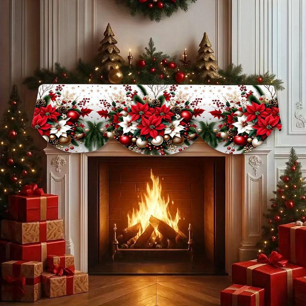 Non-slip Christmas Fireplace Mantel Stain-resistant Christmas Table Banner Party