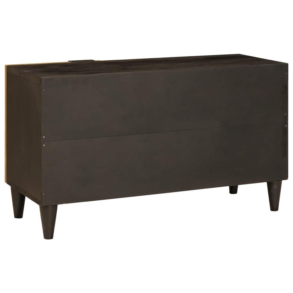 TV Stand in Black and Gold 80 x 33 x 46 cm Engineered Wood