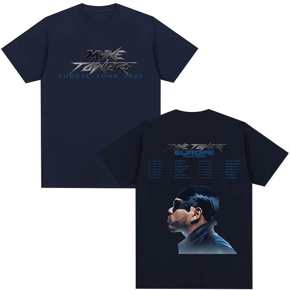 2025 Rapper Myke Towers Europe Tour Tshirts Men Women Fashion Hip Hop Short Sleeve Tshirt Cotton Oversized T Shirts Streetwear