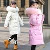 Детская пуховая куртка для девочек средней длины в корейском стиле, стильное зимнее утепленное пальто для детей среднего и большого размера