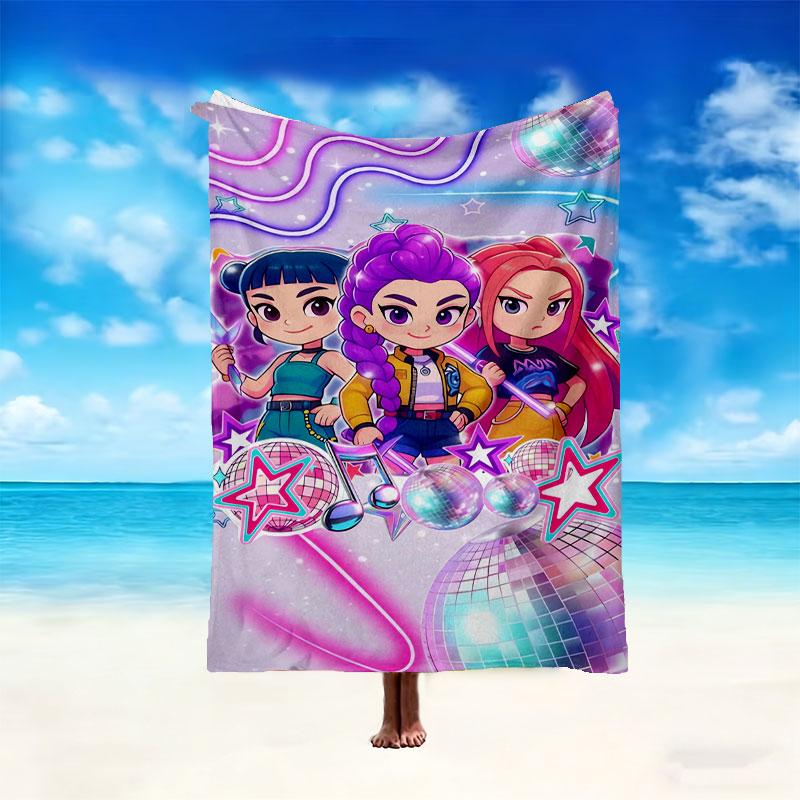 1pc Comfortable Home Print Throw Blanket, Kpop Demon Hunters Blanket For Bed and Sofa Use, Special Present For Family
