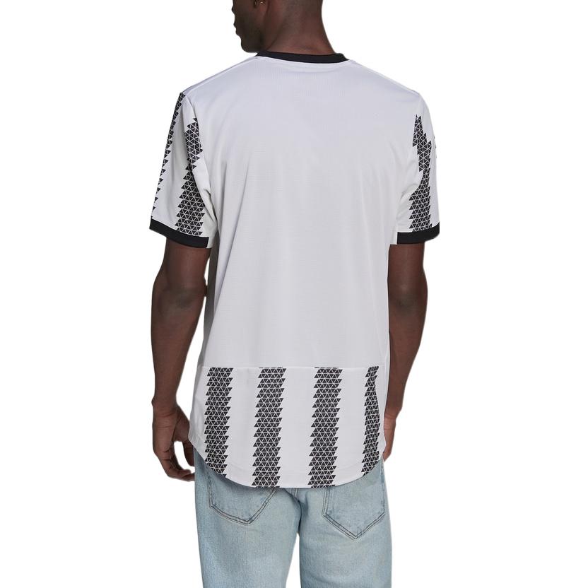 Adidas Мужские футболки с коротким рукавом в полоску с буквенным принтом Juventus Player Edition, белые H38902