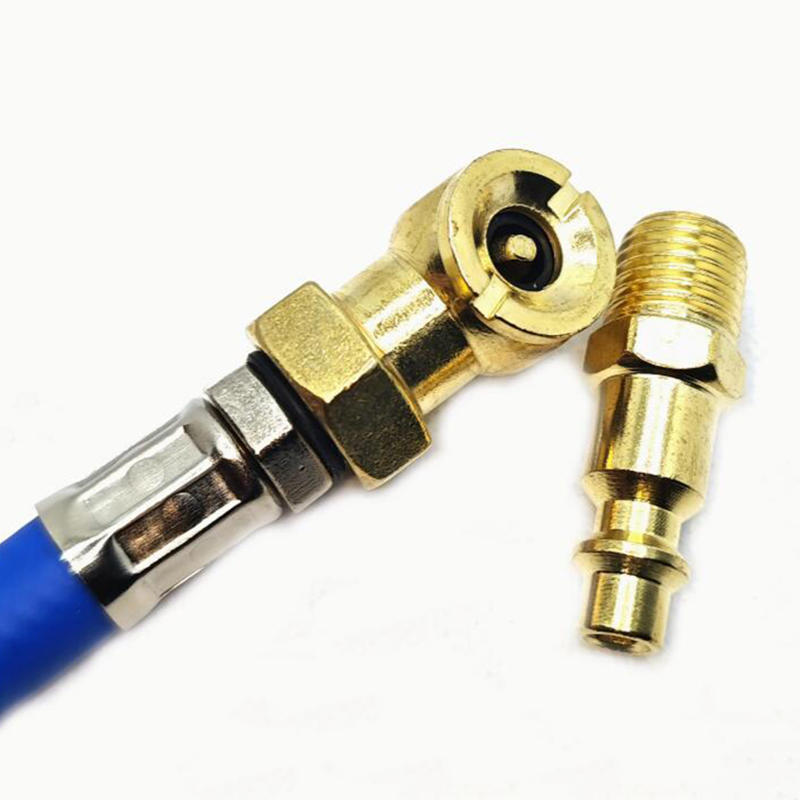 Portable Air Chucks Solid Metal Closed Ball Air Chuck 1/4Inch NPT Standard Quick Plug Tire Inflator Gauge Nozzle Metal 2PCS