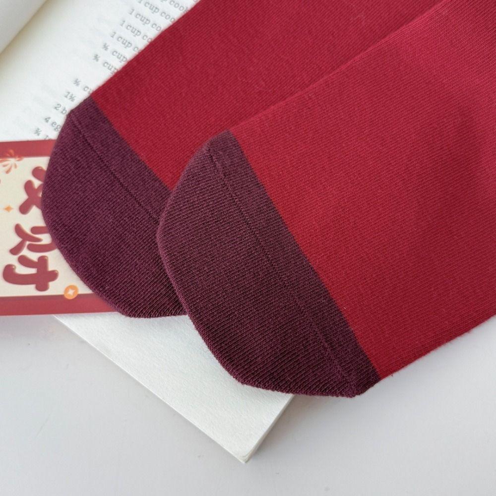 Zodiac Year Horse Red Socks Chinese Style Horse Mid-calf Socks Fashion Women Tube Socks  Women