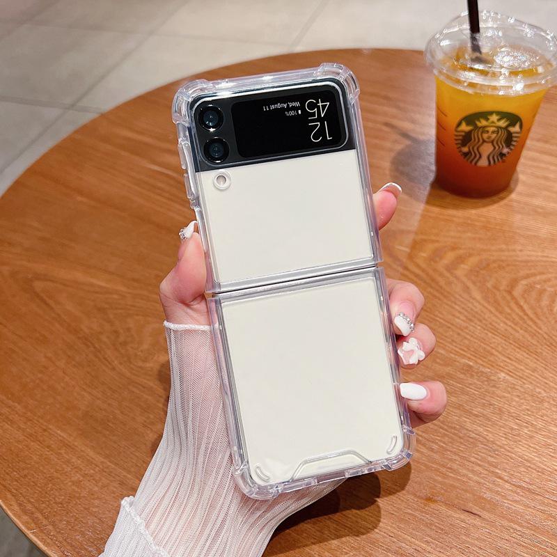 Чехол для Samsung Z Flip7: Совместим с Z Flip5/4/3/6, складной защитный чехол из ТПУ и поликарбоната с четырьмя углами.