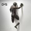 Мужская абстрактная скульптура, настенный декор из смолы, статуя человеческого тела, настенное крепление, художественная фигура, скульптура для дома, гостиной, галереи