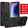 Dual Finger Ring Armor Cover for Motorola Moto G04 G24 E14 Case for Motorola Moto G04S 2024 Rotate Metal Bracket Kickstand Case