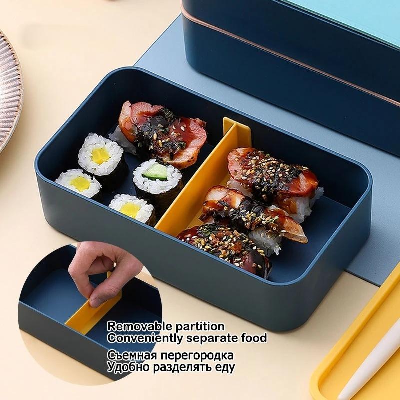 Портативный ланч-бокс для детей, школьная микроволновая печь, пластиковая коробка для бенто с подвижными отделениями, контейнер для салата, фруктов, еды