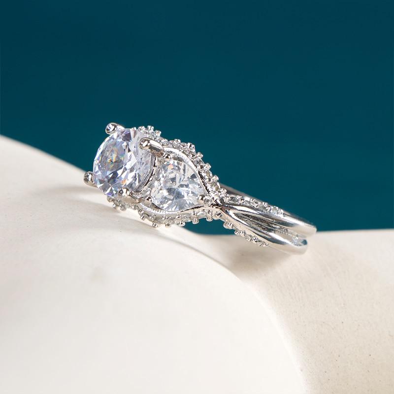 BELLA BOX Модные женские кольца в контрактном стиле, блестящие белые циркониевые нежные аксессуары для вечеринок, женские эстетические украшения