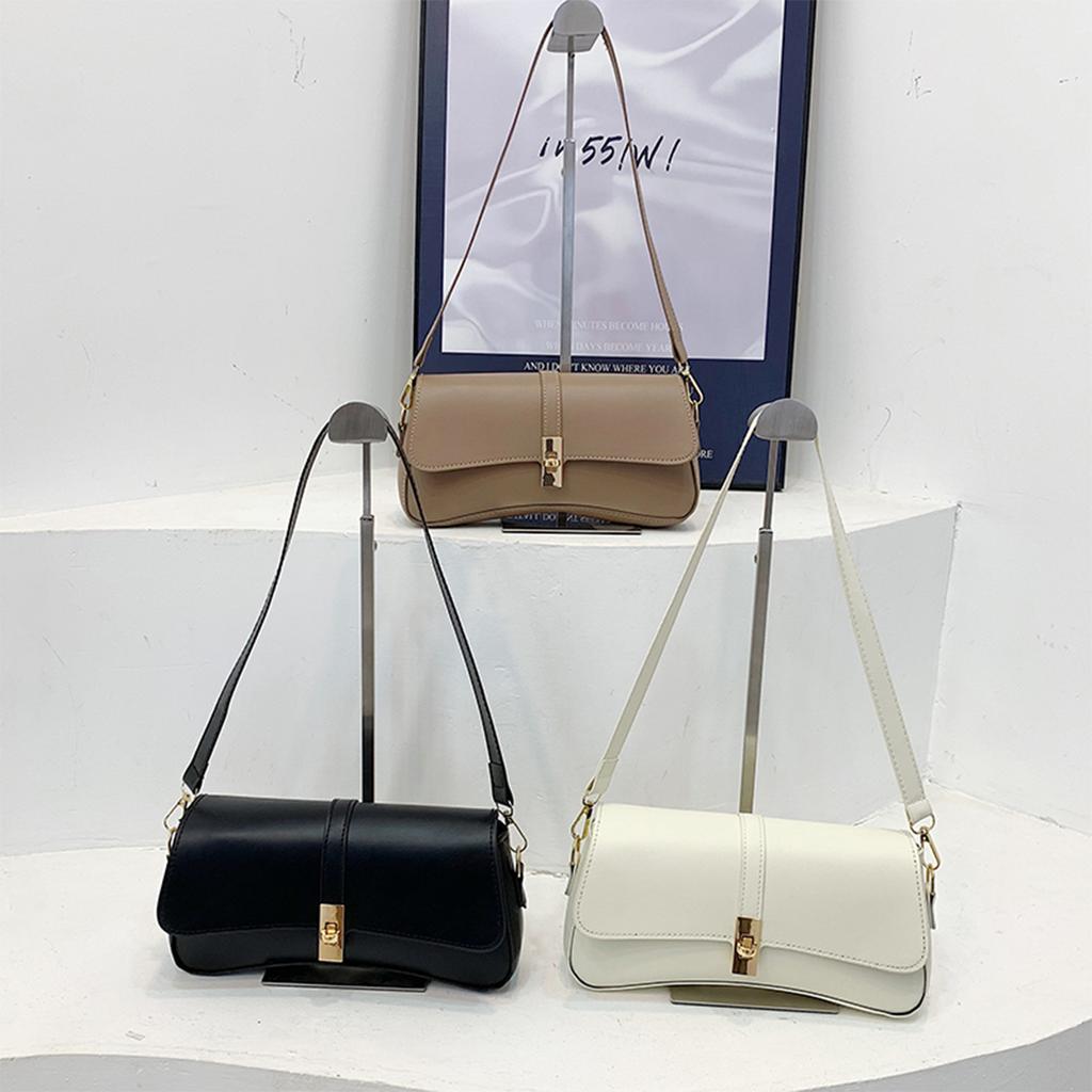 Минималистская сумка через плечо, женская, легкая, из полиуретана, съемный ремень с замком, для ежедневных поездок на работу