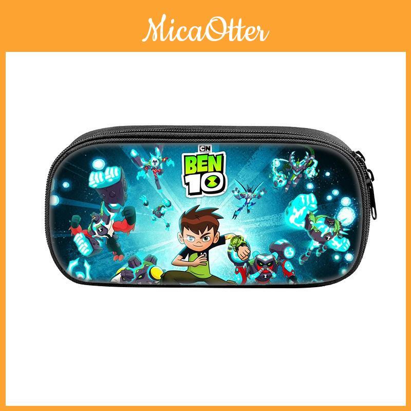 Ben10 Kids Pencil Case With Large Capacity Nylon Student Stationery Organizer For School Use