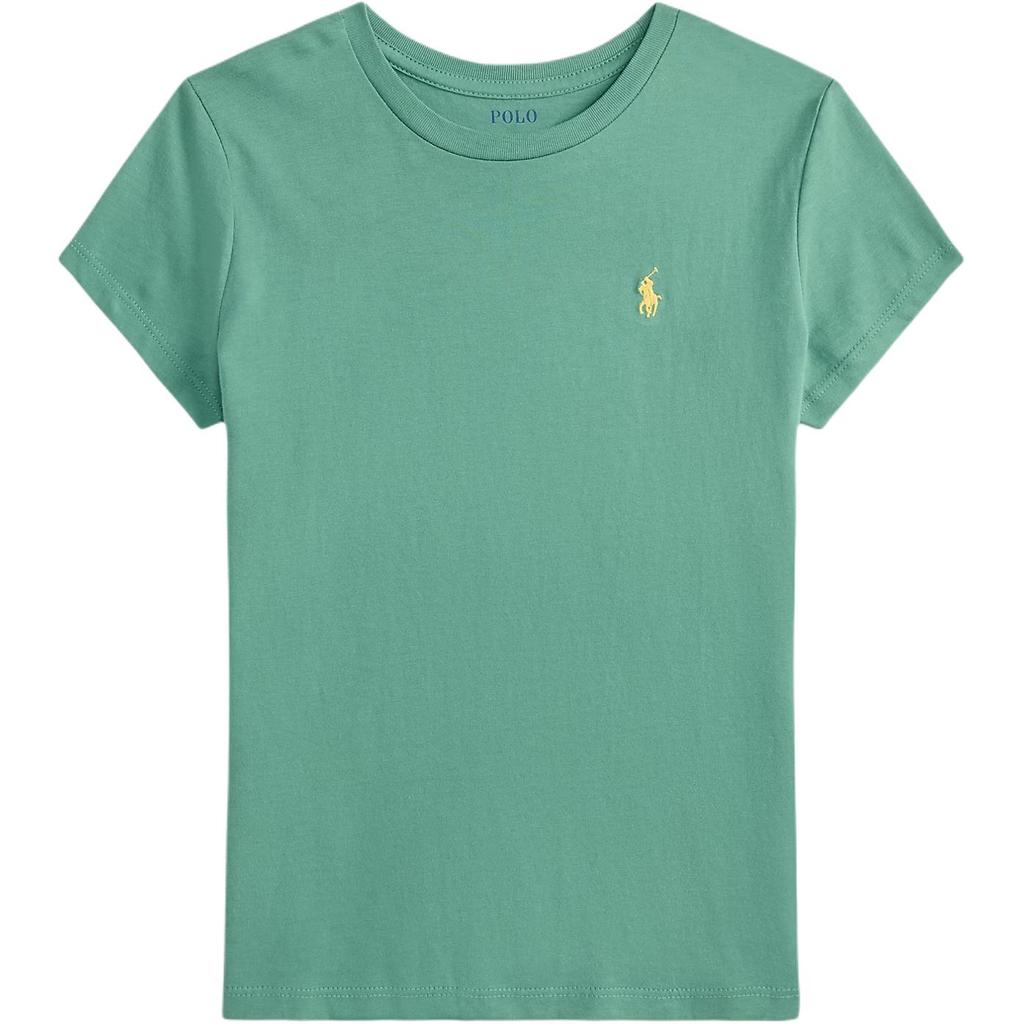 Polo Ralph Lauren Хлопковая однотонная футболка с круглым вырезом и коротким рукавом для детей 313833549086