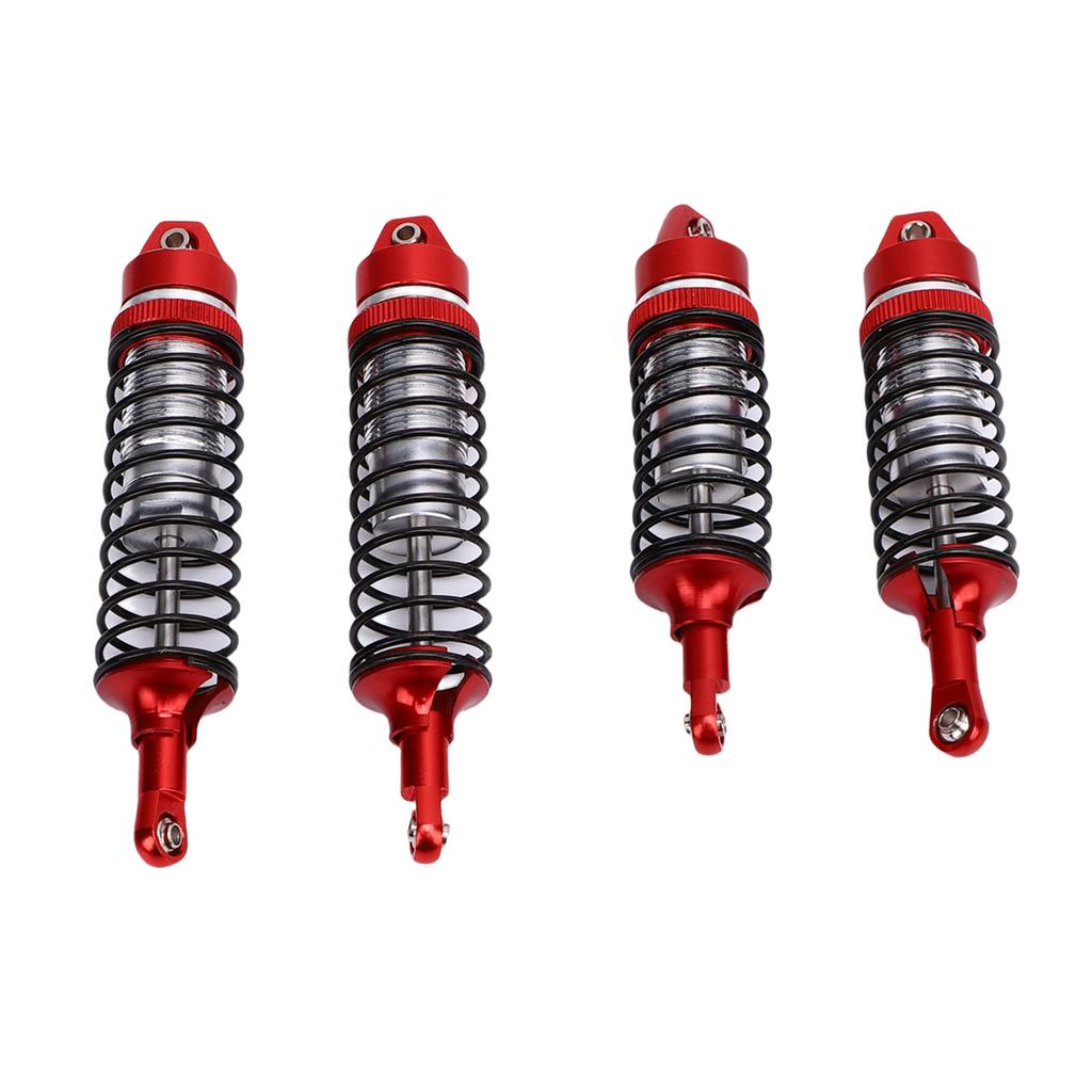 2 Pairs RC Shock Absorber Aluminum Alloy Front Rear Shock Damper Fit for Traxxas Slash 4x4 1 10 Scale RC Crawler Red