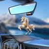Horse Acrylic 2D Ornament Elegant Car Mirror Pendant Christmas Tree Hanging Decor DIY