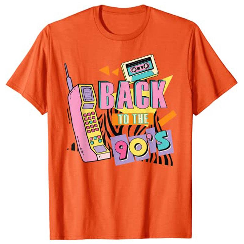 Back To The 90s Outfits For Women Retro Costume Party Tshirt Gift For Women Men 90s Style Hip Hop Event Graphic Tee Tops