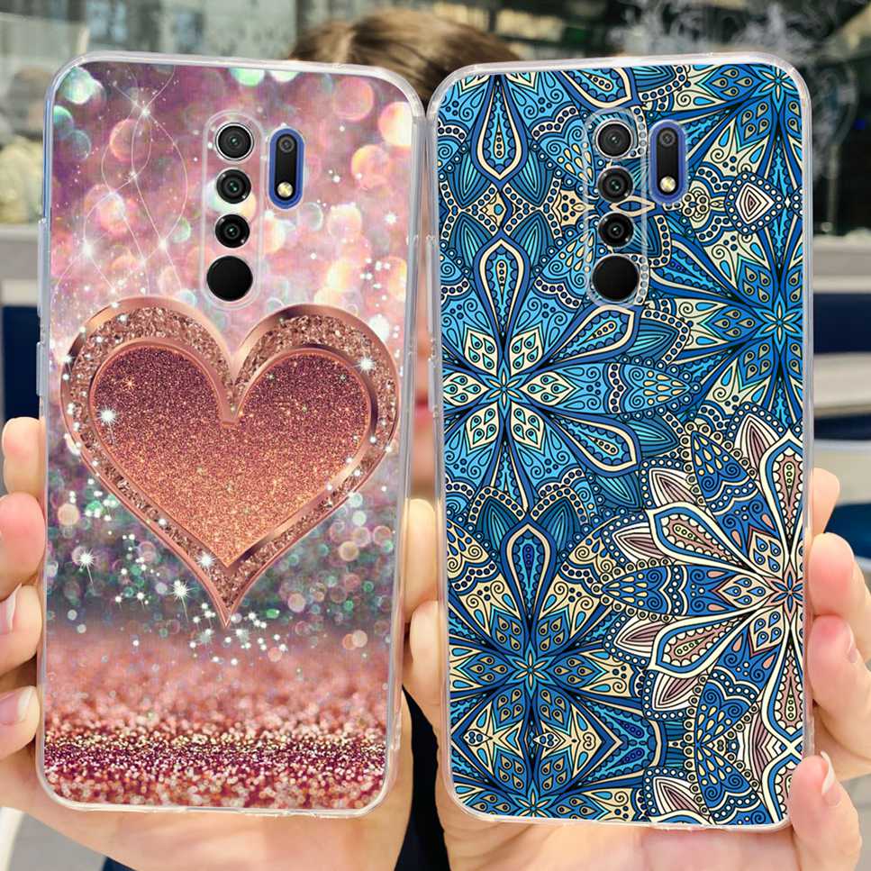 New For Xiaomi Redmi 9 Case Cute Cat Luxury Flower TPU Soft Silicone Clear Cover For Xiaomi Redmi 9 9A 9a 6.53"Bumper Phone Case