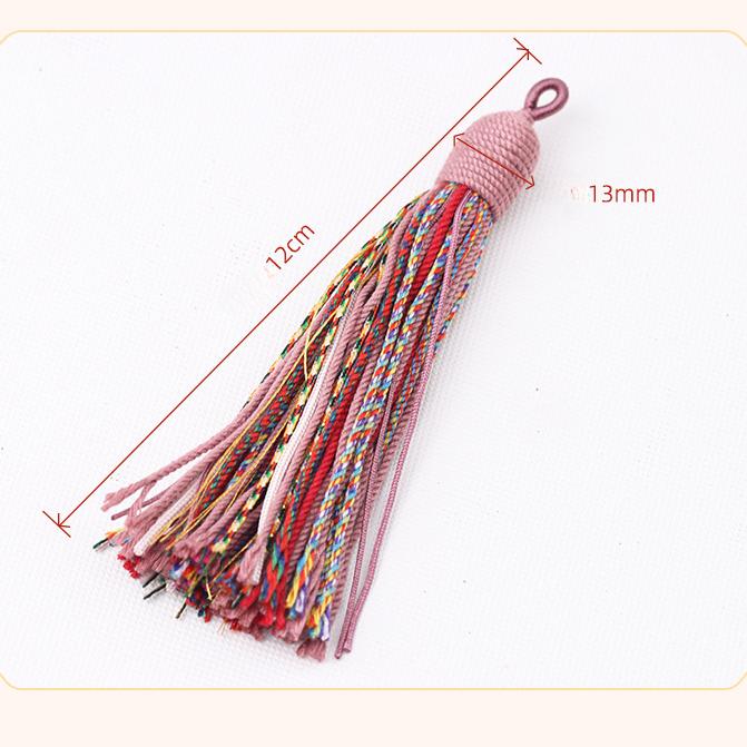 Красивые красочные кисточки 12 см, толстый шнур ручной работы, универсальные кисточки, брелок для рукоделия, орнамент