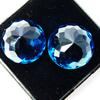A+ CERTIFIED Blue Sapphire 55Ct Round Cut Loose Gemstone Pair for Jewelry Making