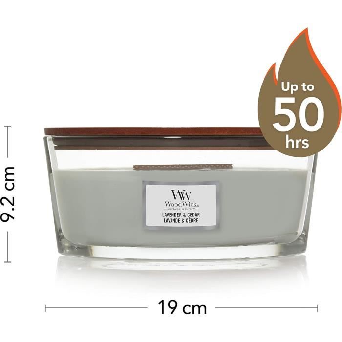 WoodWick Ellipse ароматическая свеча с потрескивающим деревянным фитилем | Лаванда и Кедр
