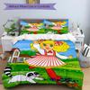 Candy Girl Raccoon Print 3Pcs Bedding Setduvet Cover With 2 Bedropillowcase Home Birthday Gift