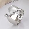 925 Sterling Silver Plated Rings For Women Couple Minimalist Handmade Simple Big Ring Party Jewelry Gift