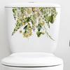 Green Plant Leaves Wall Sticker Beautiful Flower Decals for Toilet Home Decoration
