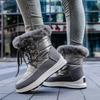 Winter New Woman Warm Snow Boots Waterproof Lace-Up Thicken Plush Winter  Warm Platform Ankle Boots