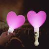 Short Glow Stick with Heart Shape Multi-Color LED Light for Concerts Festivals Parties Plastic Light-Up Toy with Button Battery