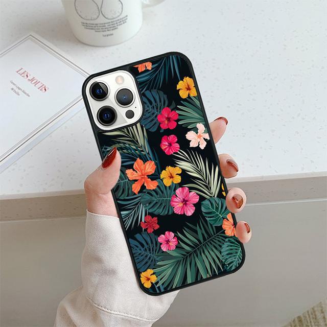 Чехол для телефона с листьями монстеры и цветами пальмы для iPhone 17 Air 14 15 16 13 12 Чехол для Apple 14 15 16 Pro Max Plus