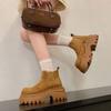 7Cm Heightening Small Thick-soled Muffin Martin Boots Women's 2025 Autumn New Versatile Chelsea Short Boots