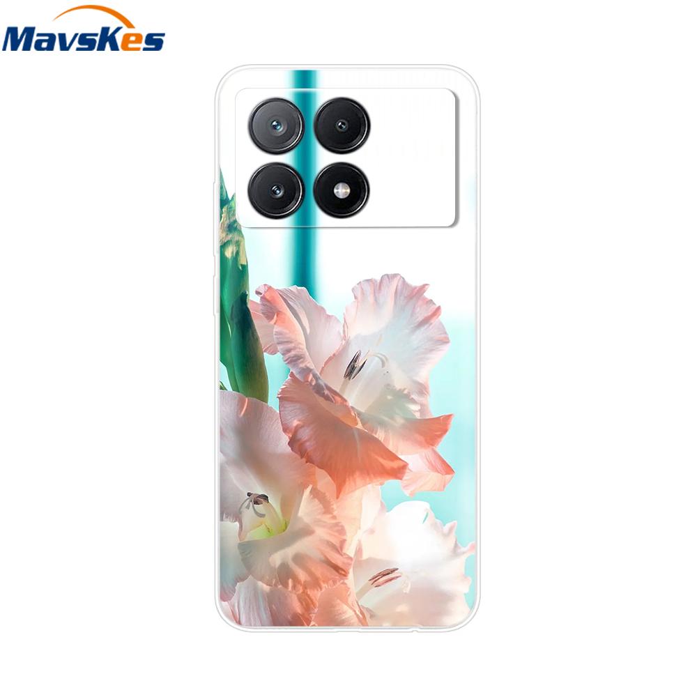 Чехол для мобильного телефона Для Poco X6 Pro Чехол-крышка Милые Прозрачные Мягкие Силиконовые Чехлы Для Poco X6 Pro Чехол PocoX6 Pro Задняя Крышка Fundas