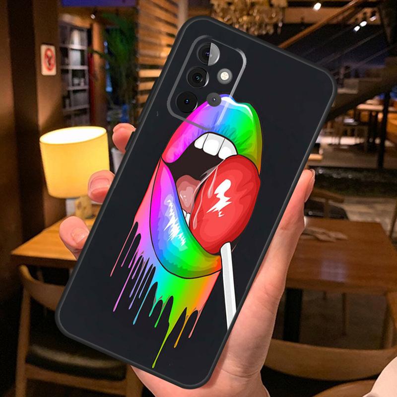 Сексуальные губы KISS Чехол для Samsung Galaxy A16 A06 A26 A36 A56 A52 A53 A33 A13 A34 A54 A14 A15 A35 A55 A22 A32