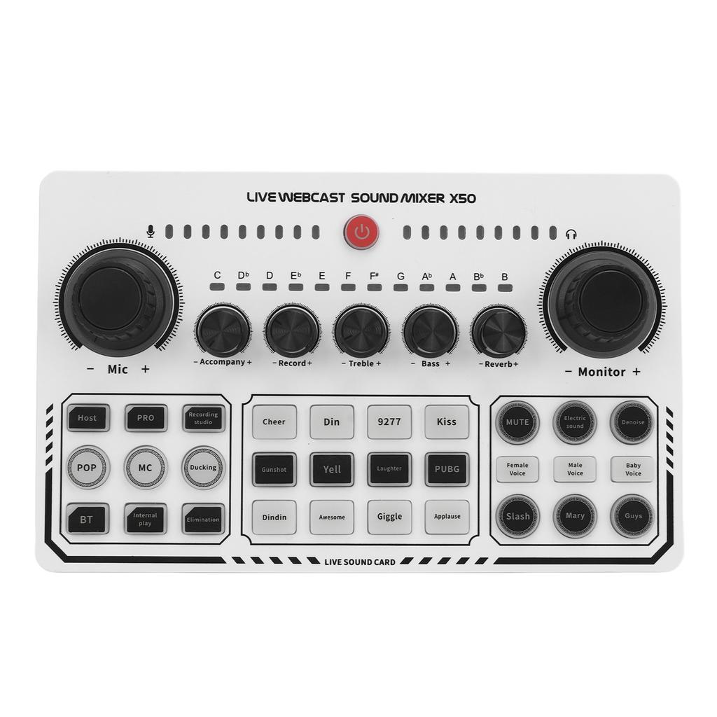 Живая звуковая карта с интеллектуальным шумоподавлением USB Мини звуковой микшерный пульт для записи музыки караоке