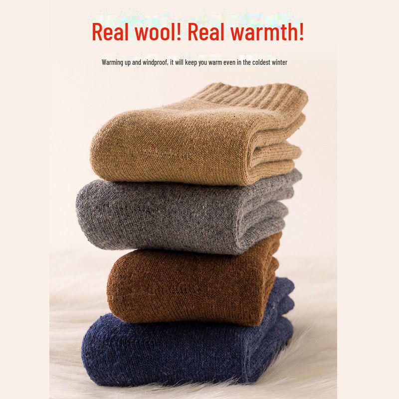 Мужские и женские носки из супертолстой шерсти - теплые носки средней длины из бархата и махровой ткани