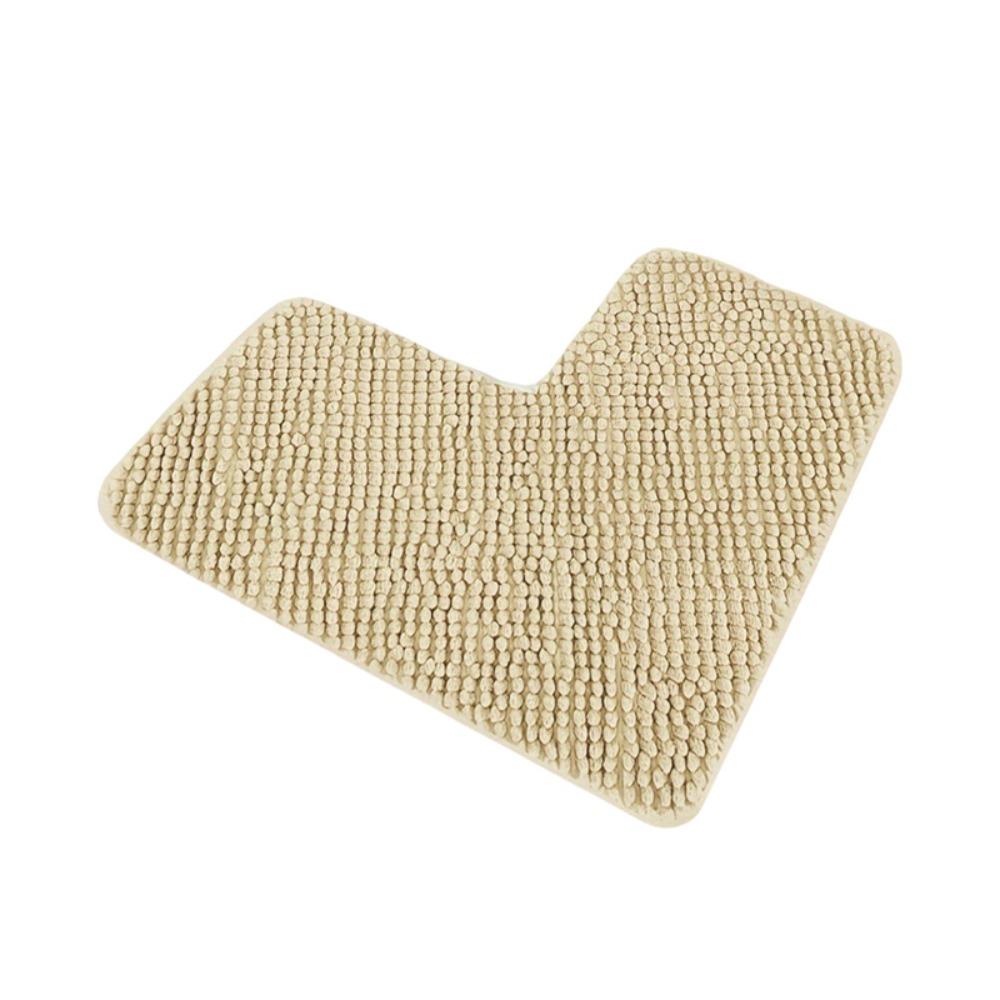 Non-slip L-shaped Chenille Bath Mat Washable Floor Mat Household Corner Shower Mat Bedroom