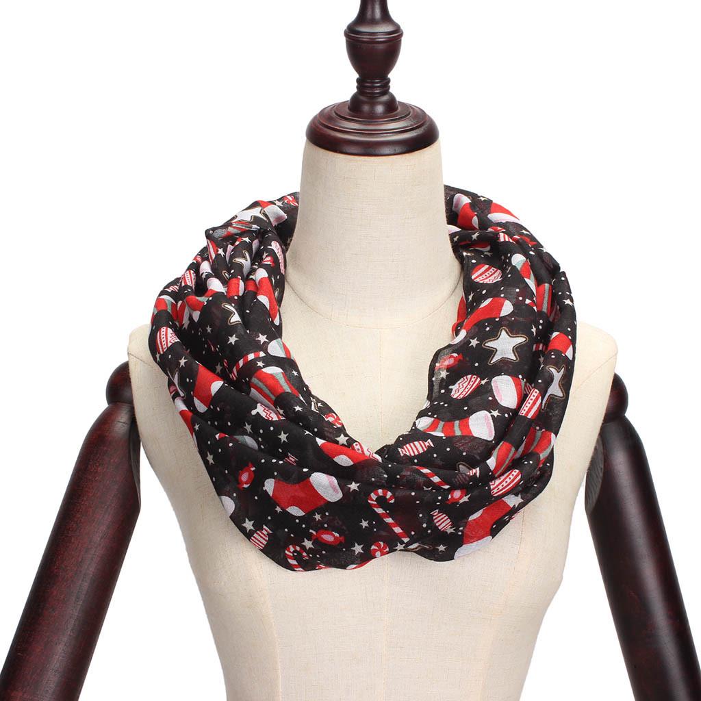 Рождественский женский шарф с изображением Санта-Снега и снеговика, солнцезащитный платок для женщин