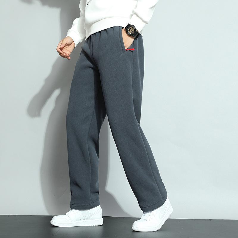 Мужские зимние теплые флисовые брюки, спортивные штаны на подкладке из шерпы, однотонные спортивные толстые брюки для бега с карманами, мужские повседневные спортивные брюки больших размеров