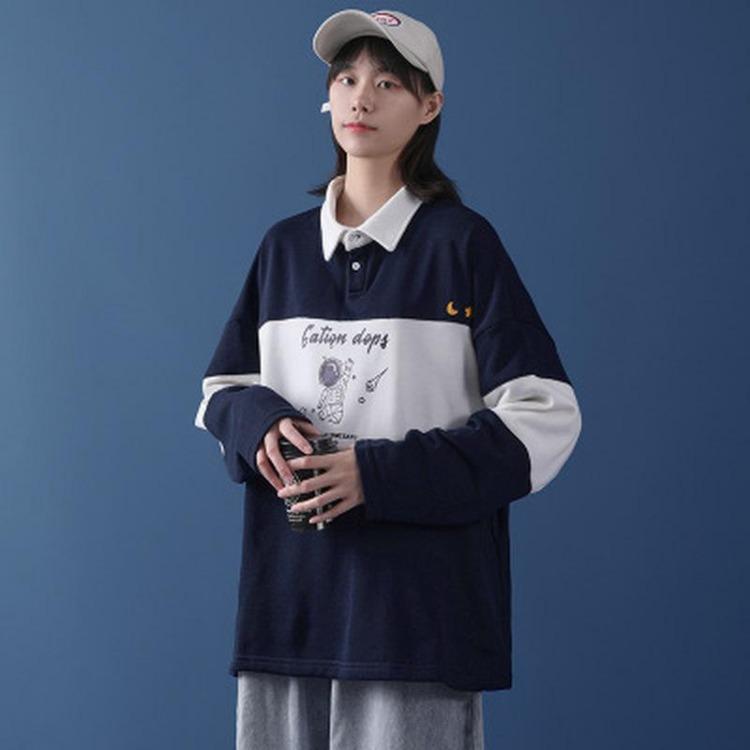 Женское худи оверсайз с принтом букв, свободная толстовка поло, повседневные худи-пуловеры